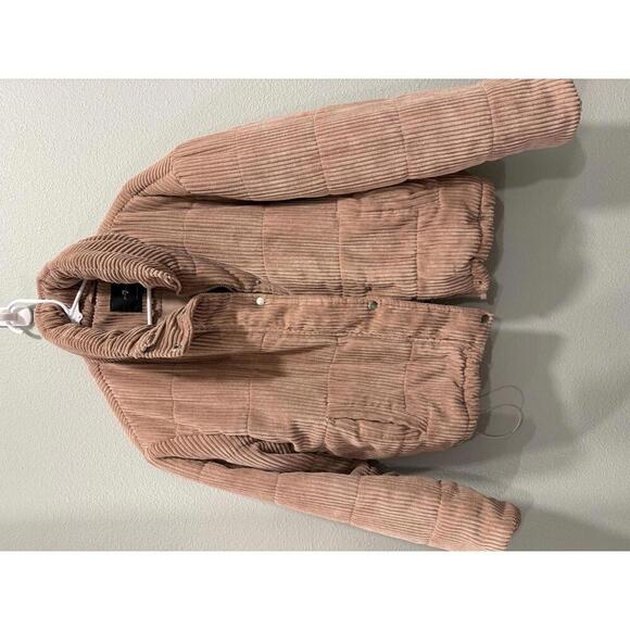 7 For All Mankind Corduroy Dusty Rose Bomber Jacket, Medium - Picture 2 of 7